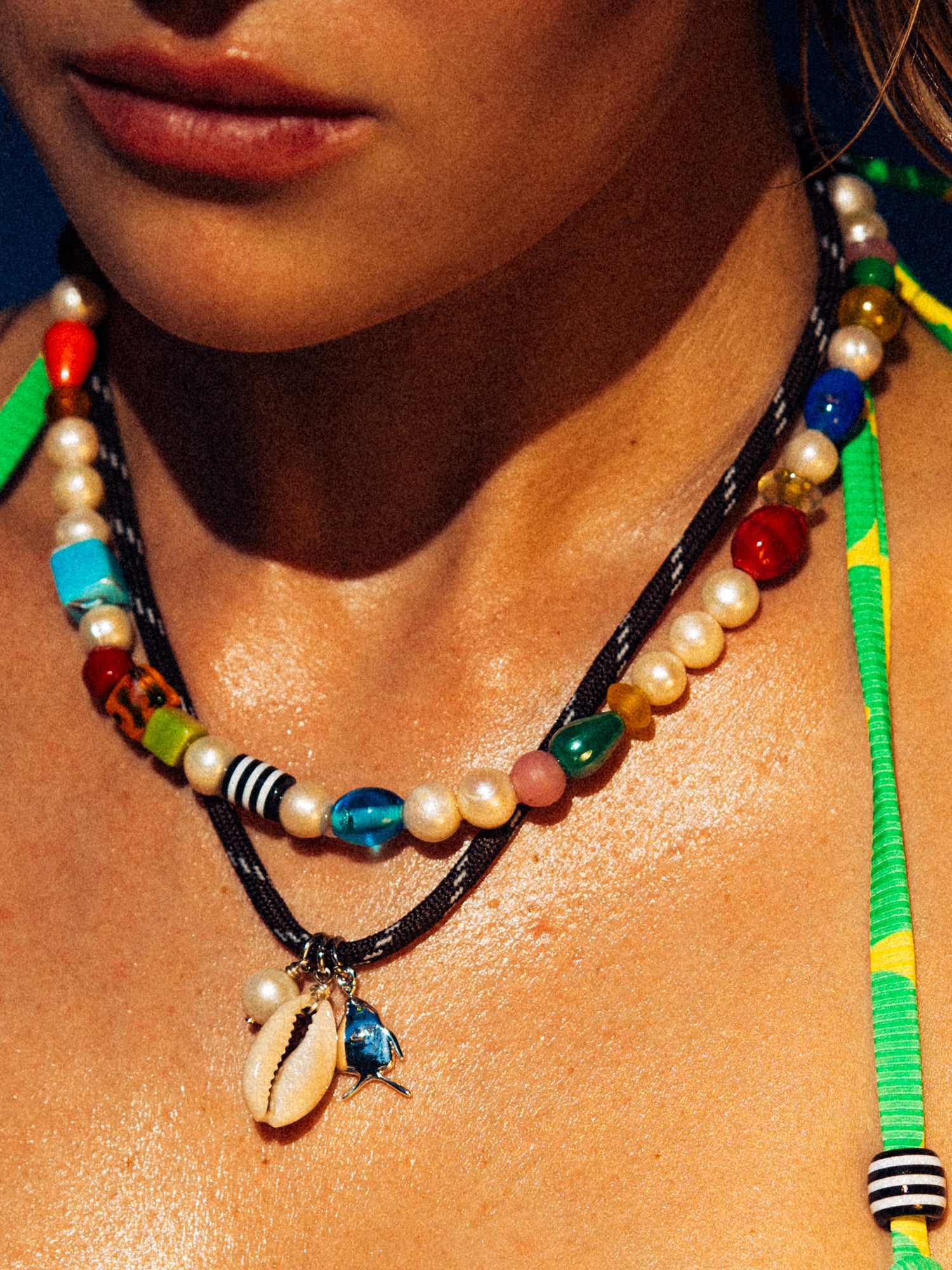 beaded pearl necklace / goldie x briwok