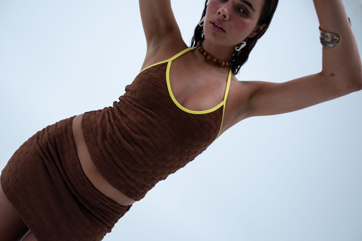 petra skirt / brown logo terry