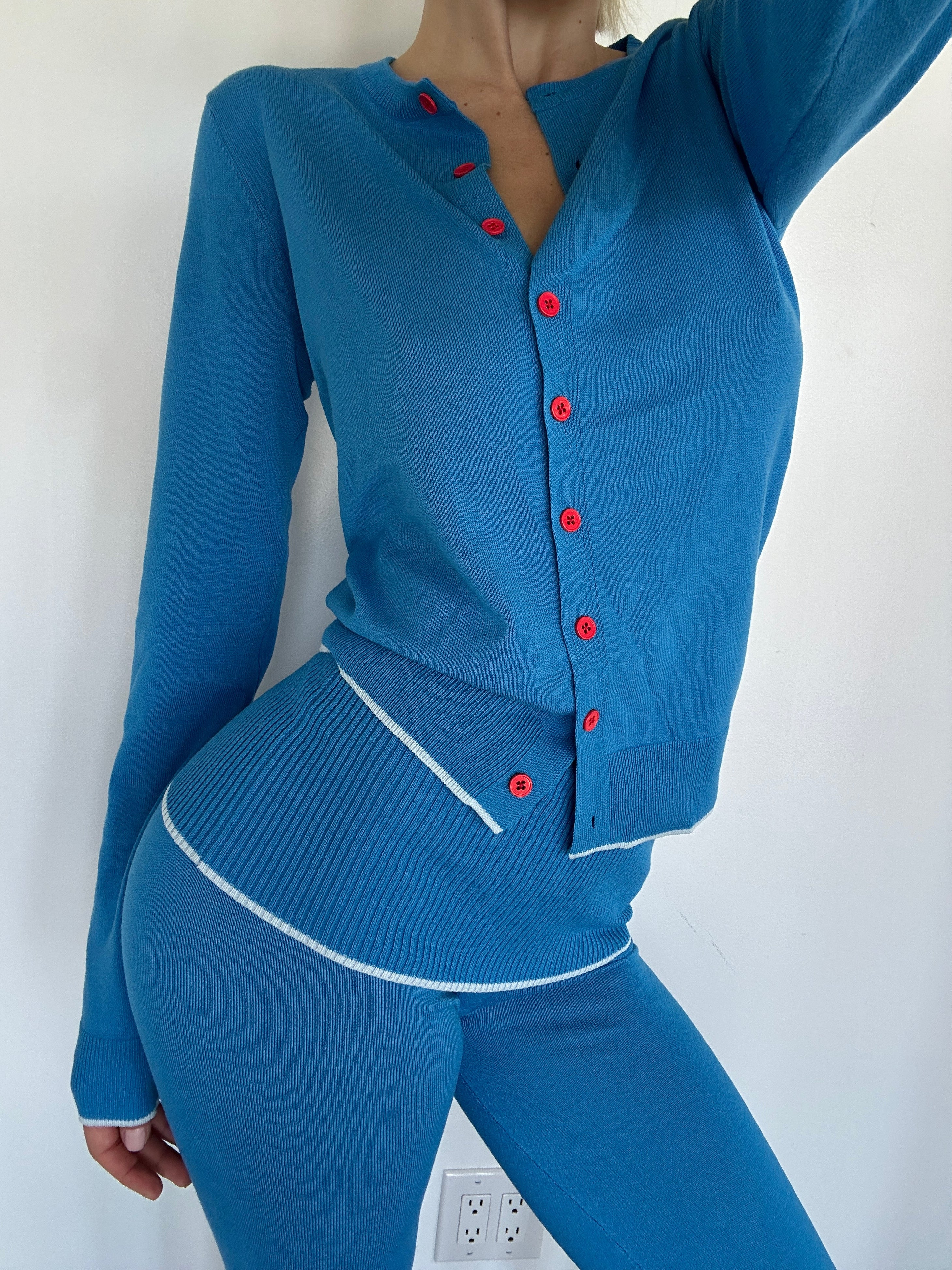 billie knit cardigan / blue