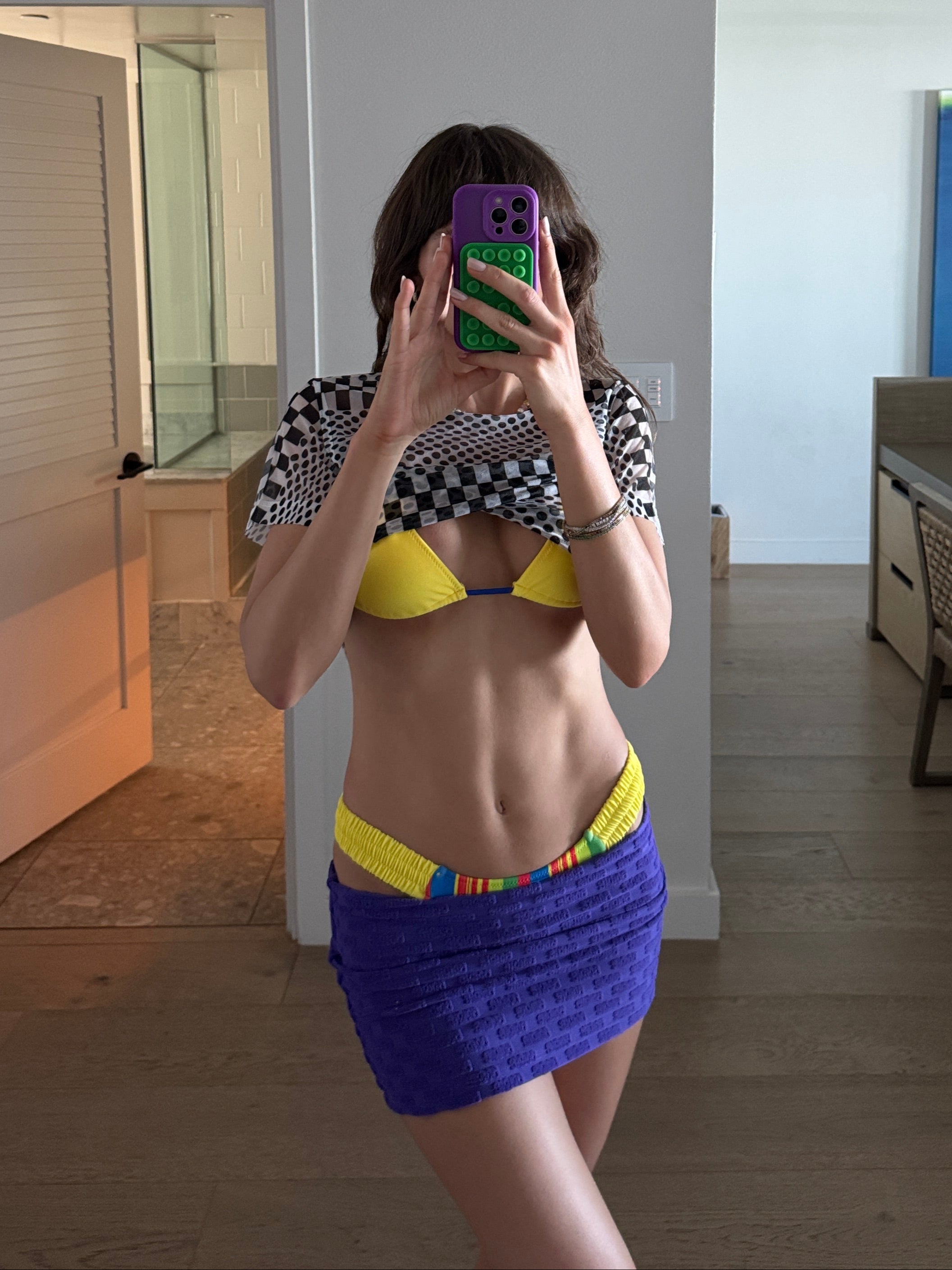 petra skirt / purple logo terry