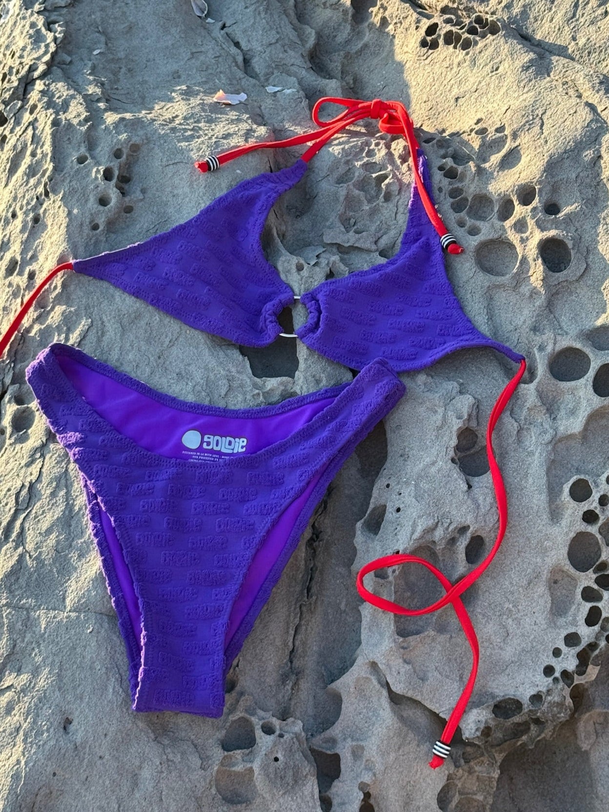 gia bottom / purple logo terry