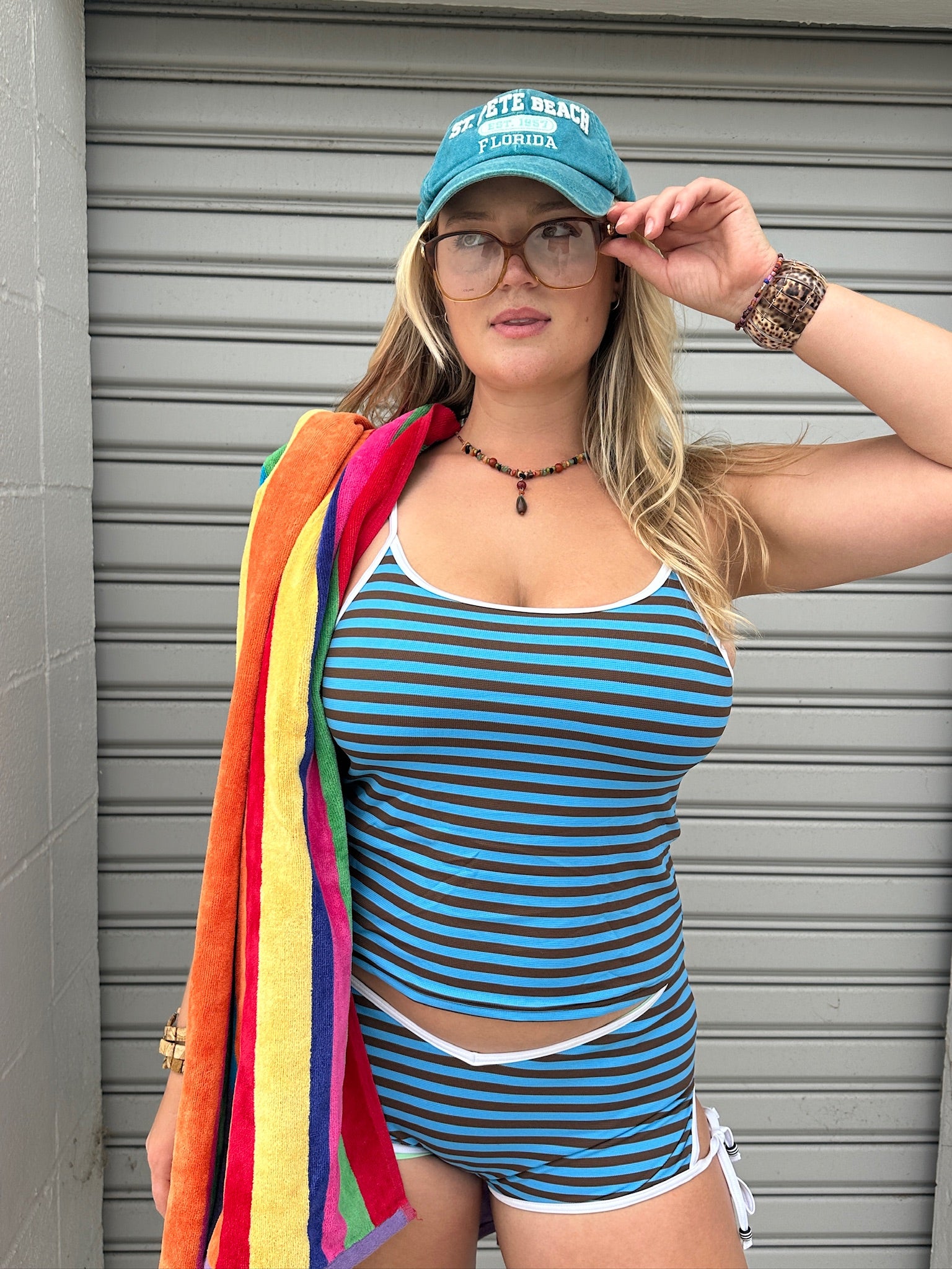 mila tank top / baby stripe