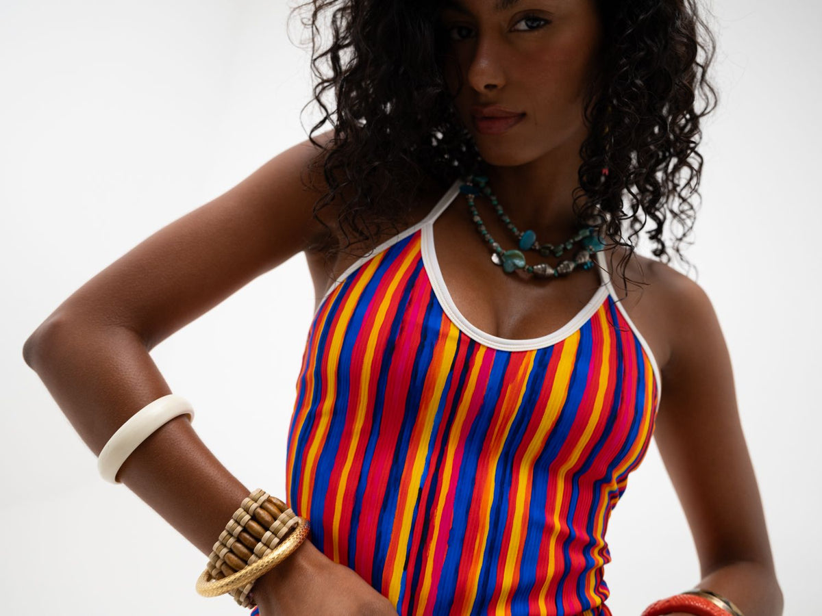 margo halter tank top / coral springs