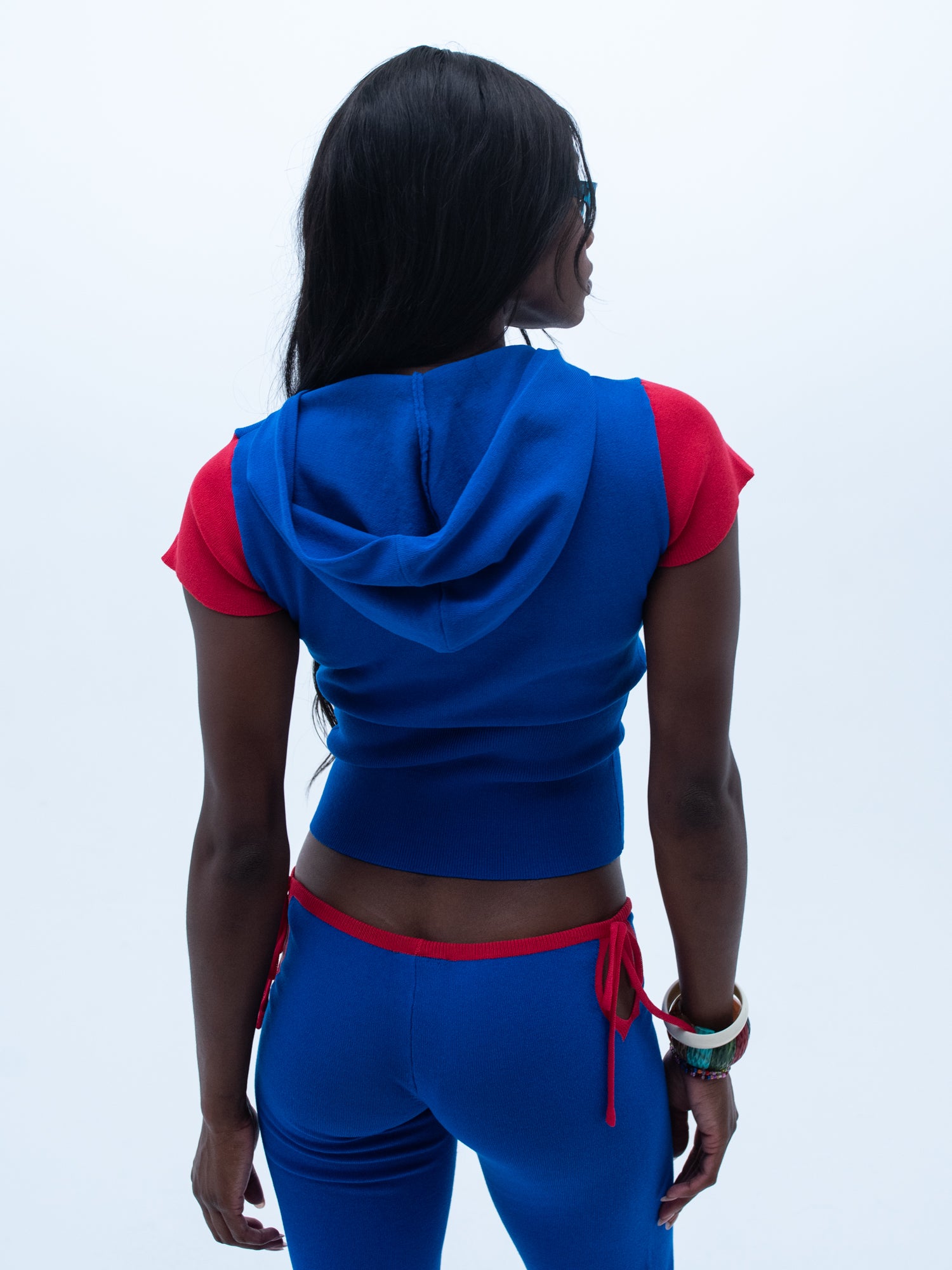 luna hooded tee / blue