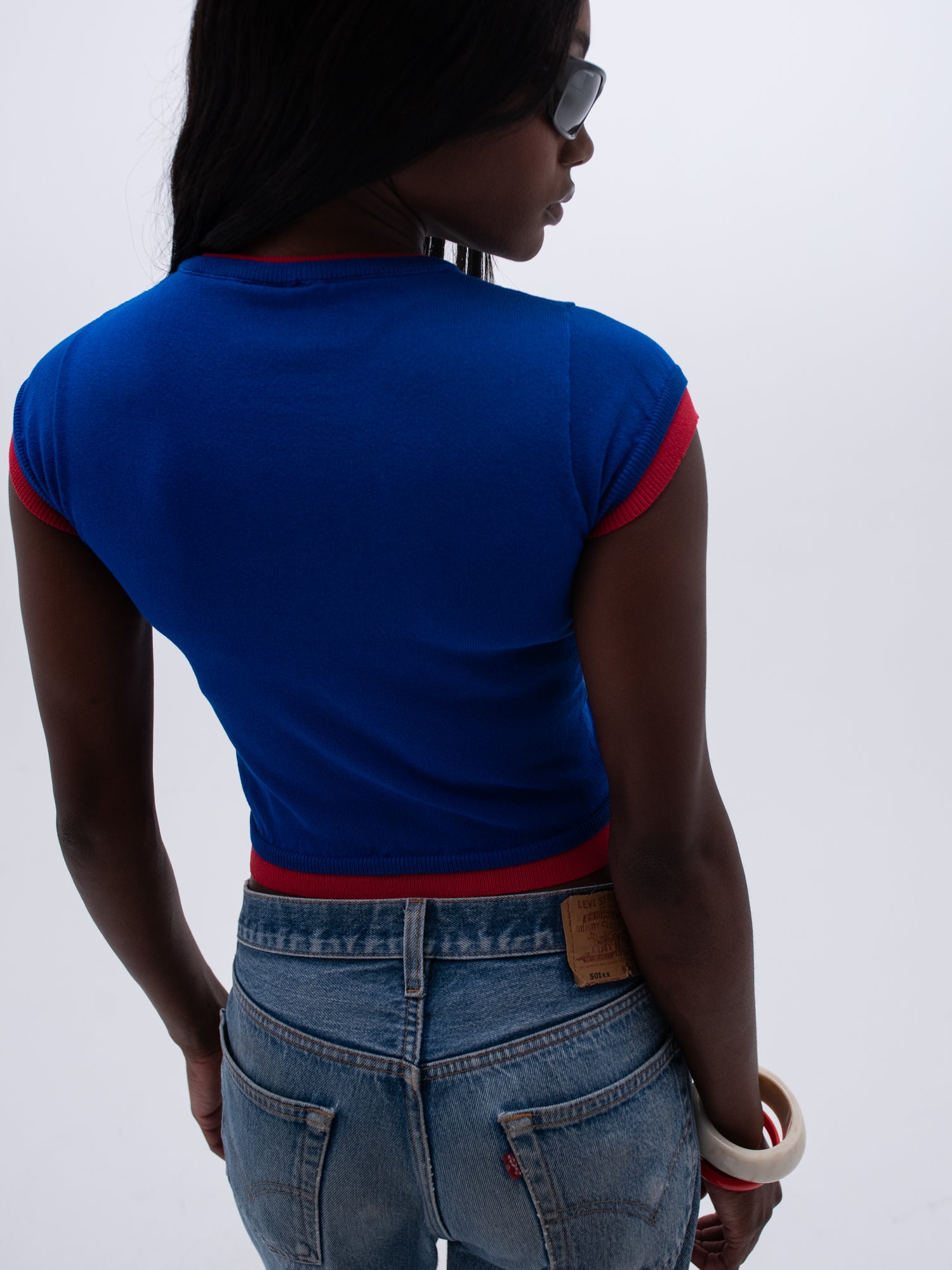 shelly knit tee / blue