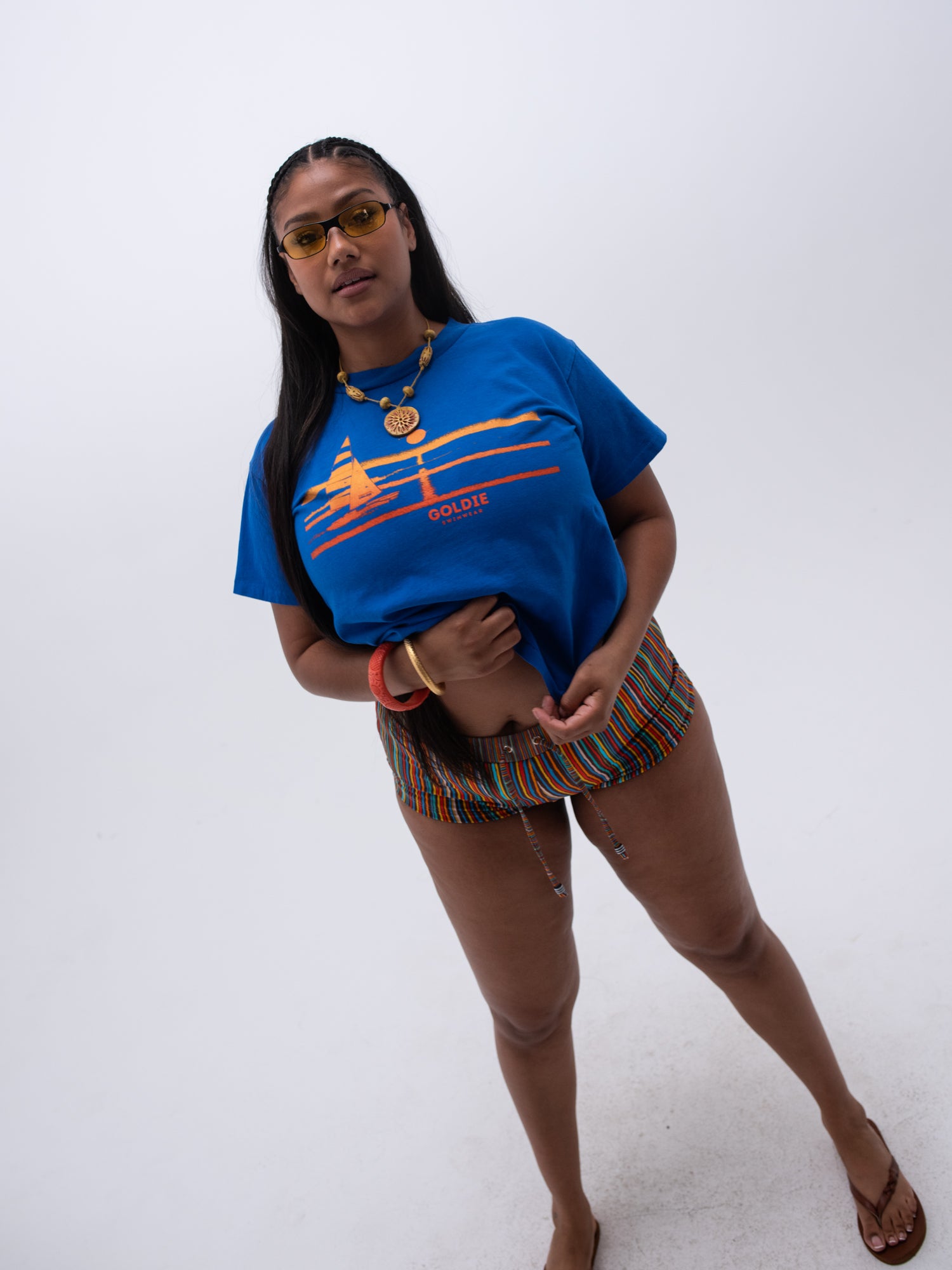 tourist tee / goldie sunset / blue