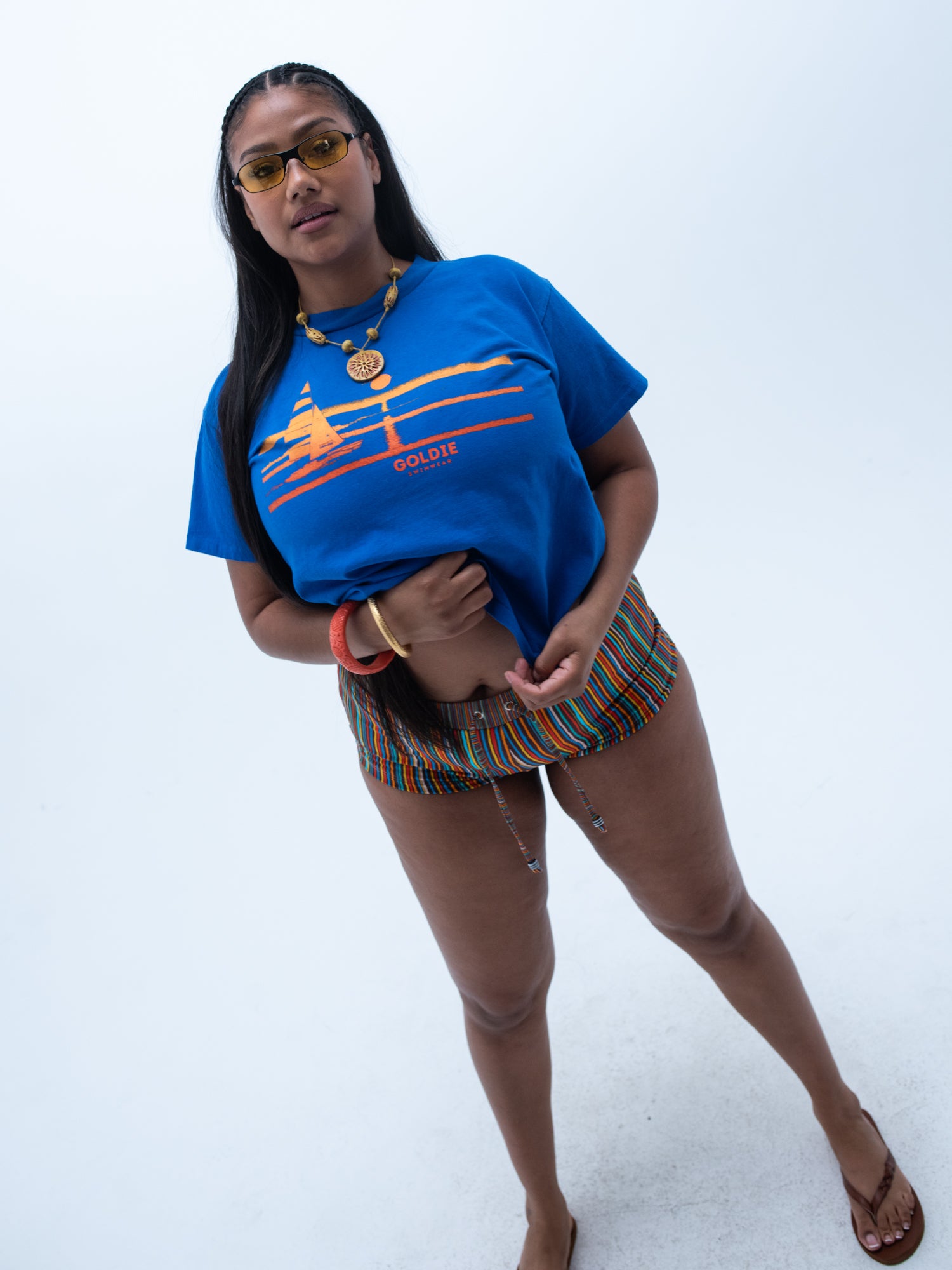 tourist tee / goldie sunset / blue