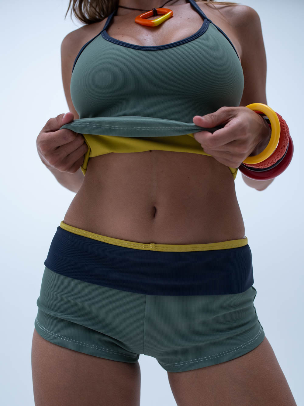 jenny short / green + navy