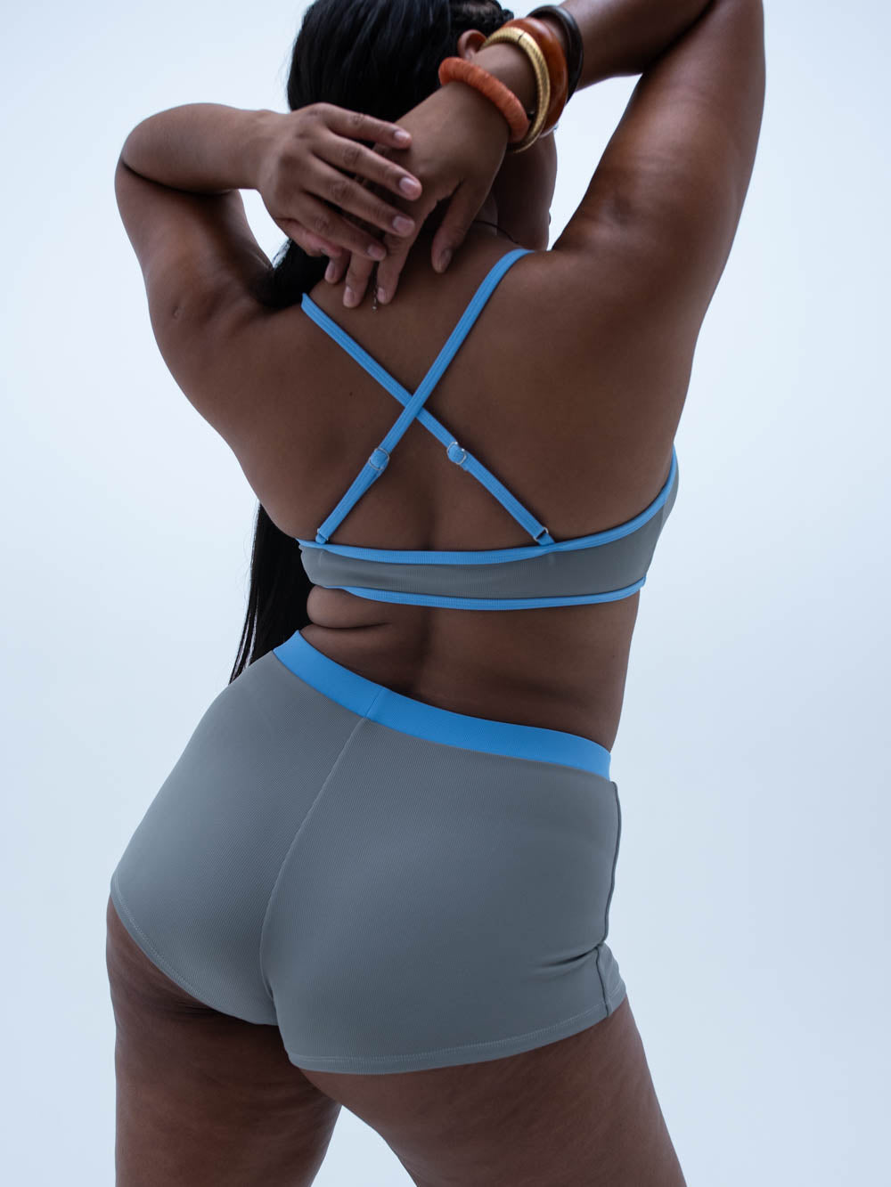 fifi short / grey + blue