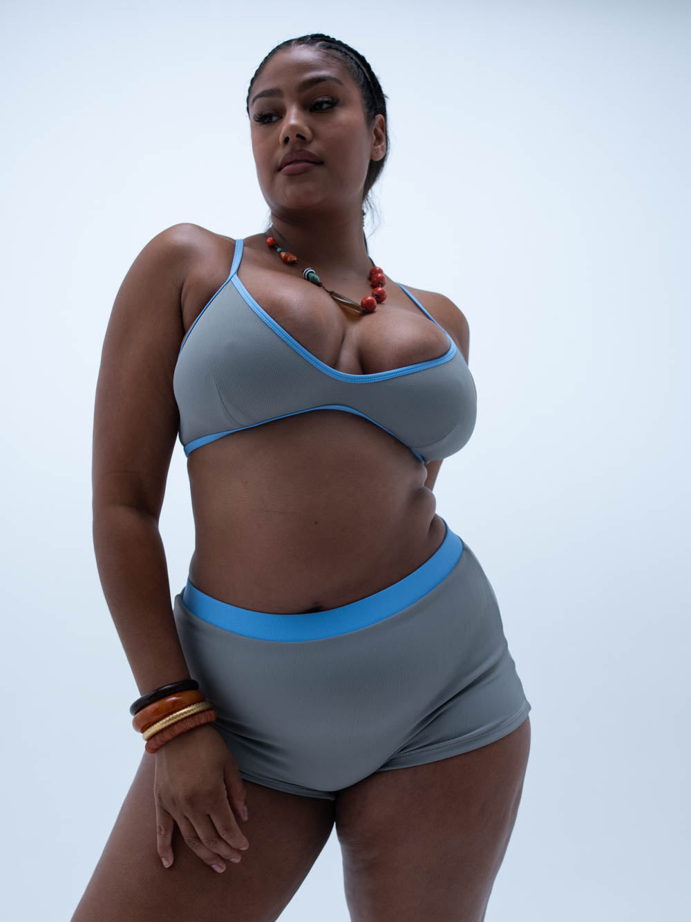 fifi short / grey + blue