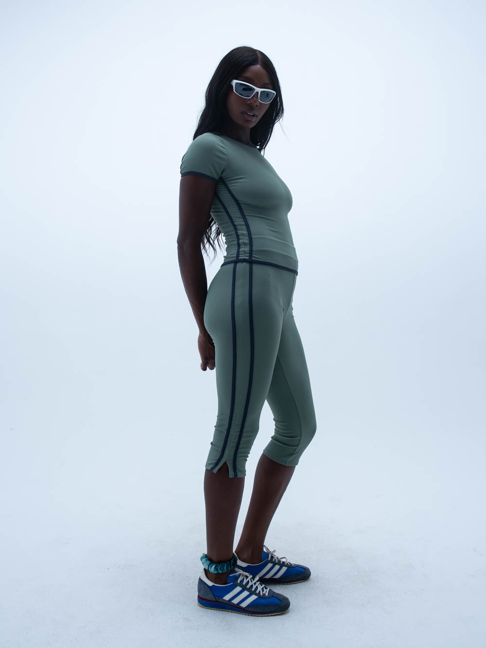 candice capri / green + navy