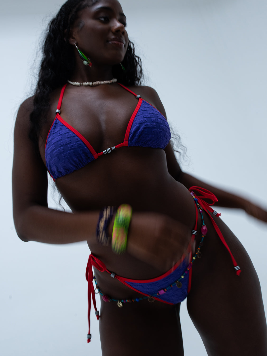 cristina top / purple logo terry