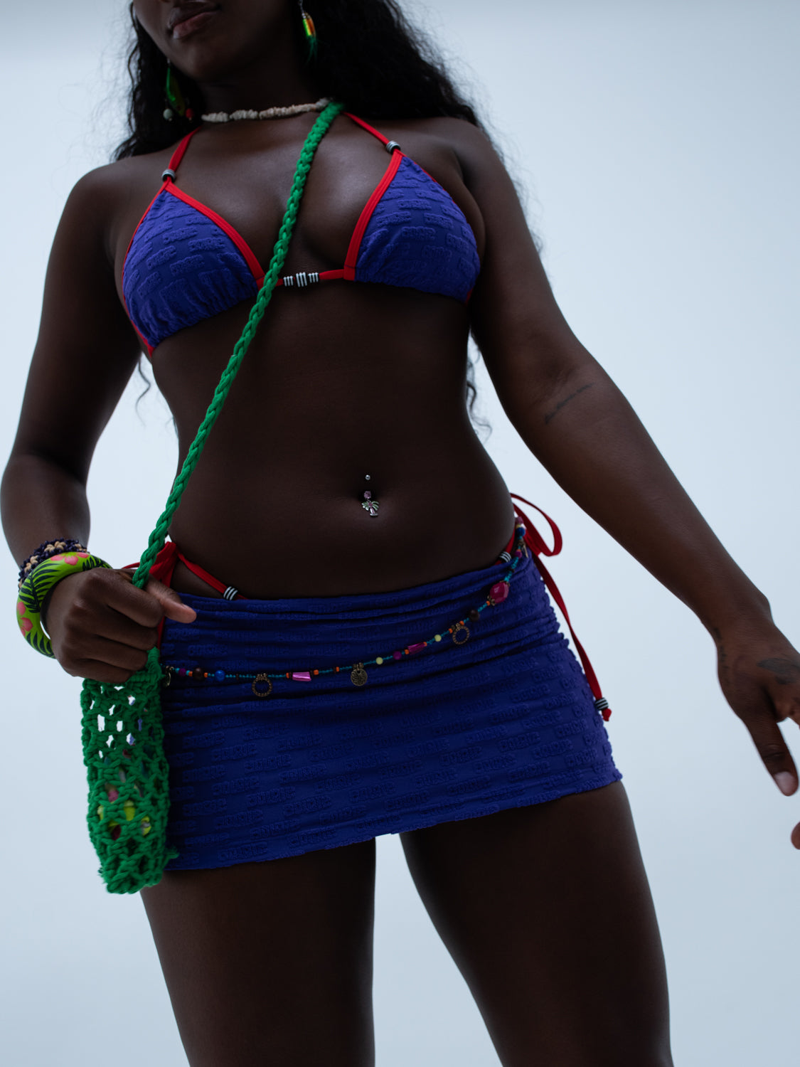 cristina top / purple logo terry