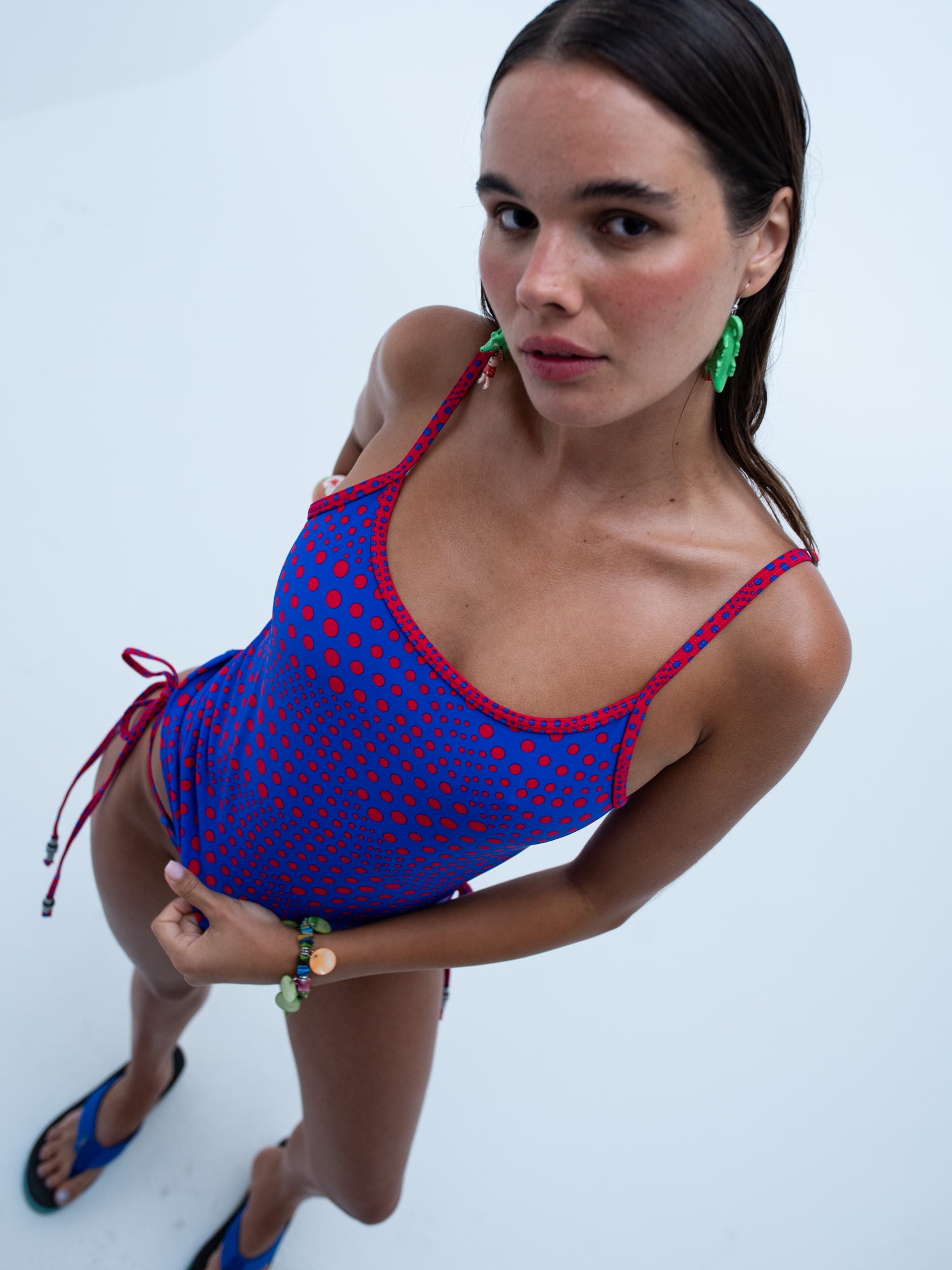 mila tank top / marco island / red + blue