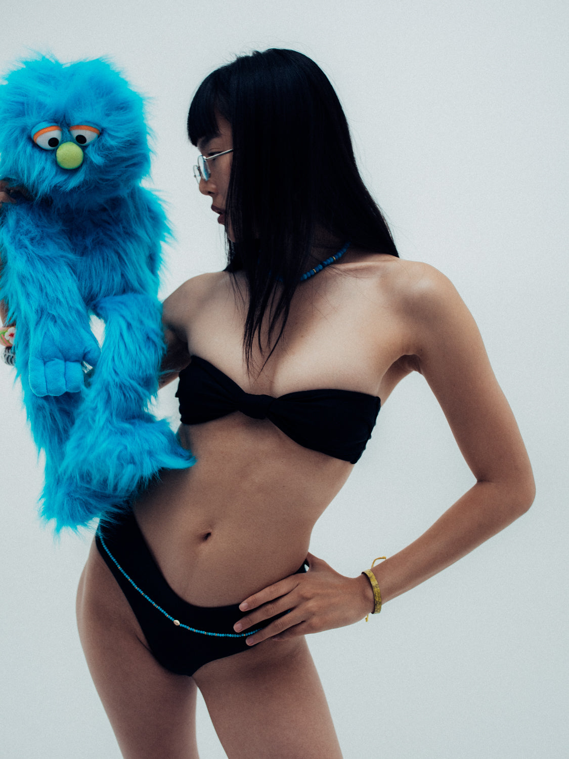 frida bandeau top / black