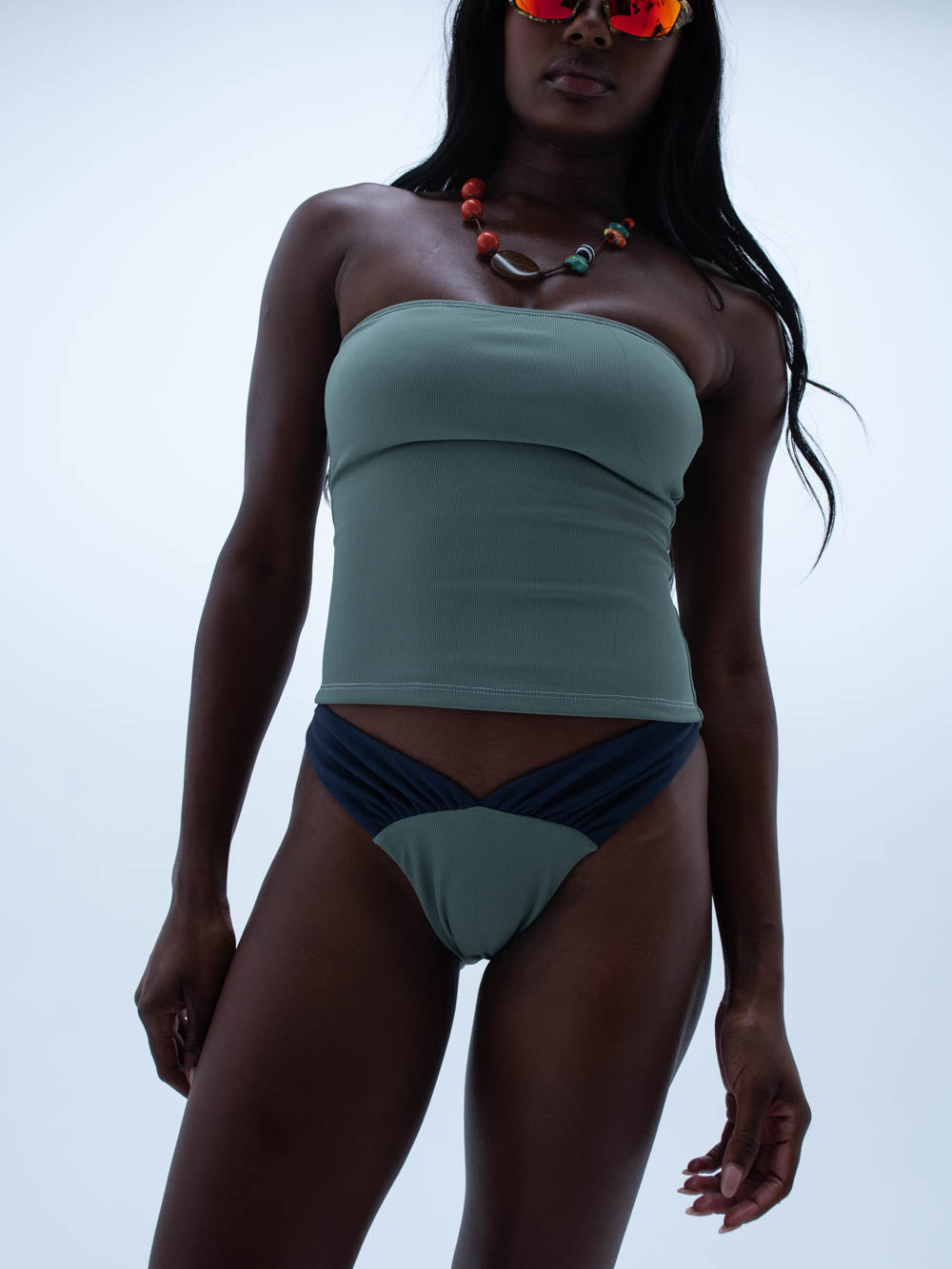 lisa bottom / green + navy
