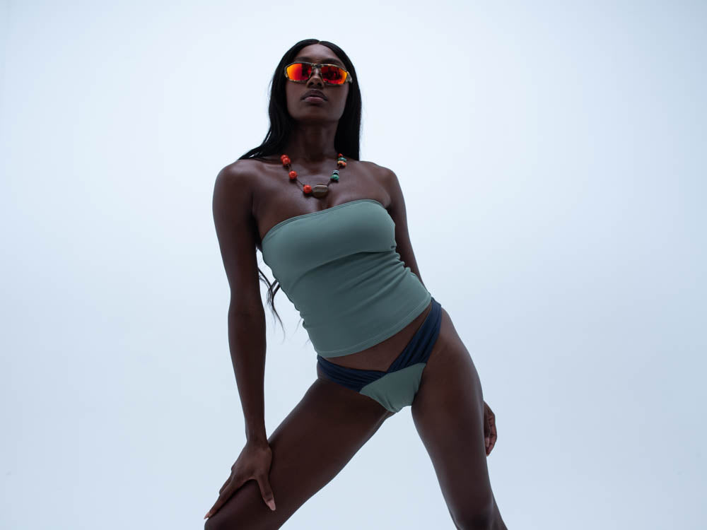 lisa bottom / green + navy