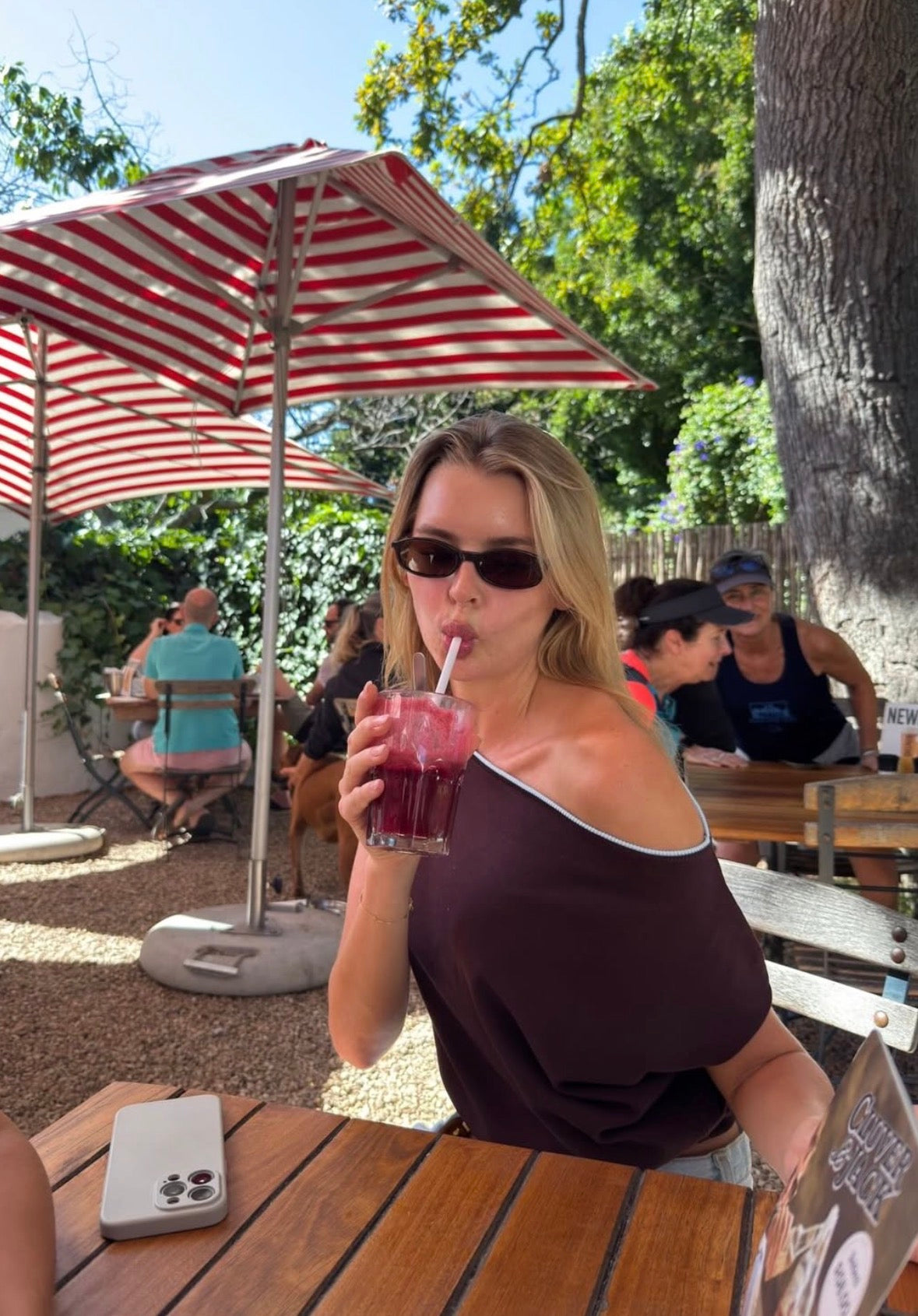 ariel knit off shoulder top / brown